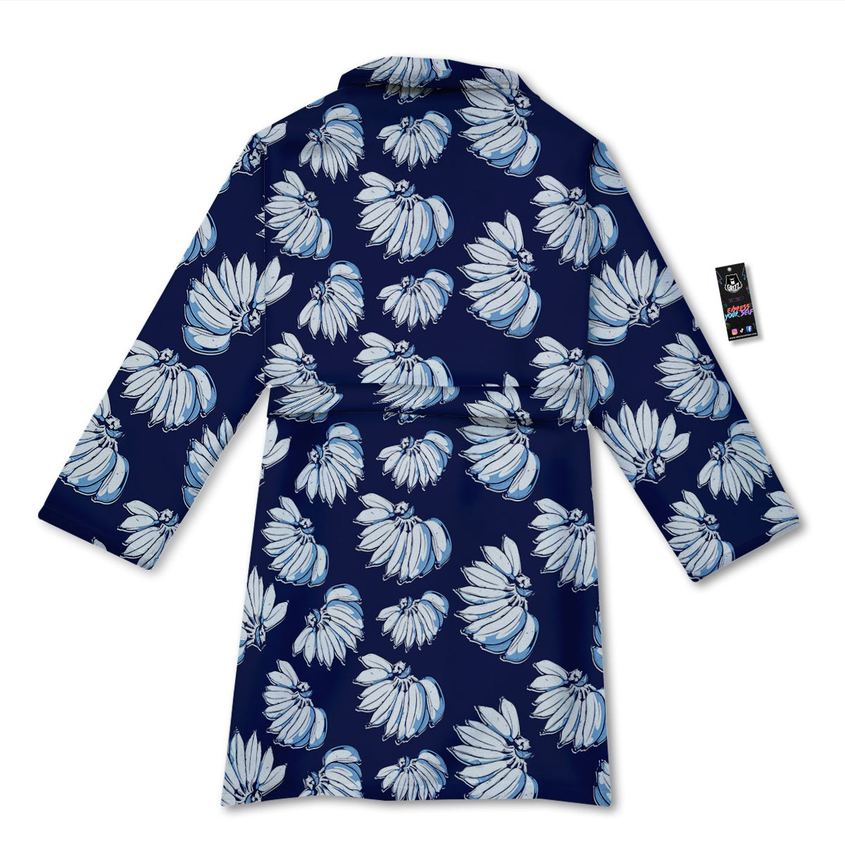 Blue Banana Retro Print Pattern Bathrobe-grizzshop