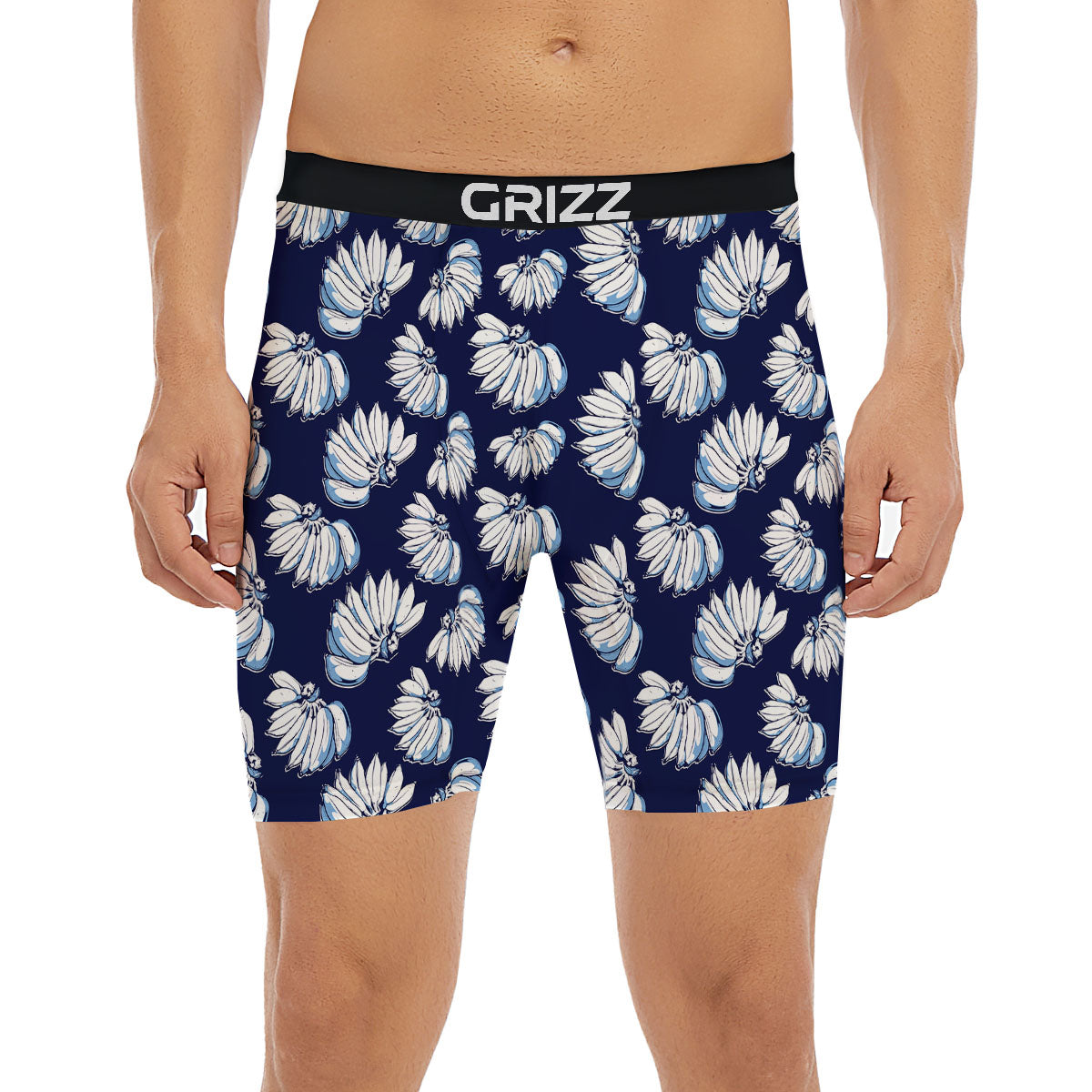 Blue Banana Retro Print Pattern Boxer Briefs-grizzshop