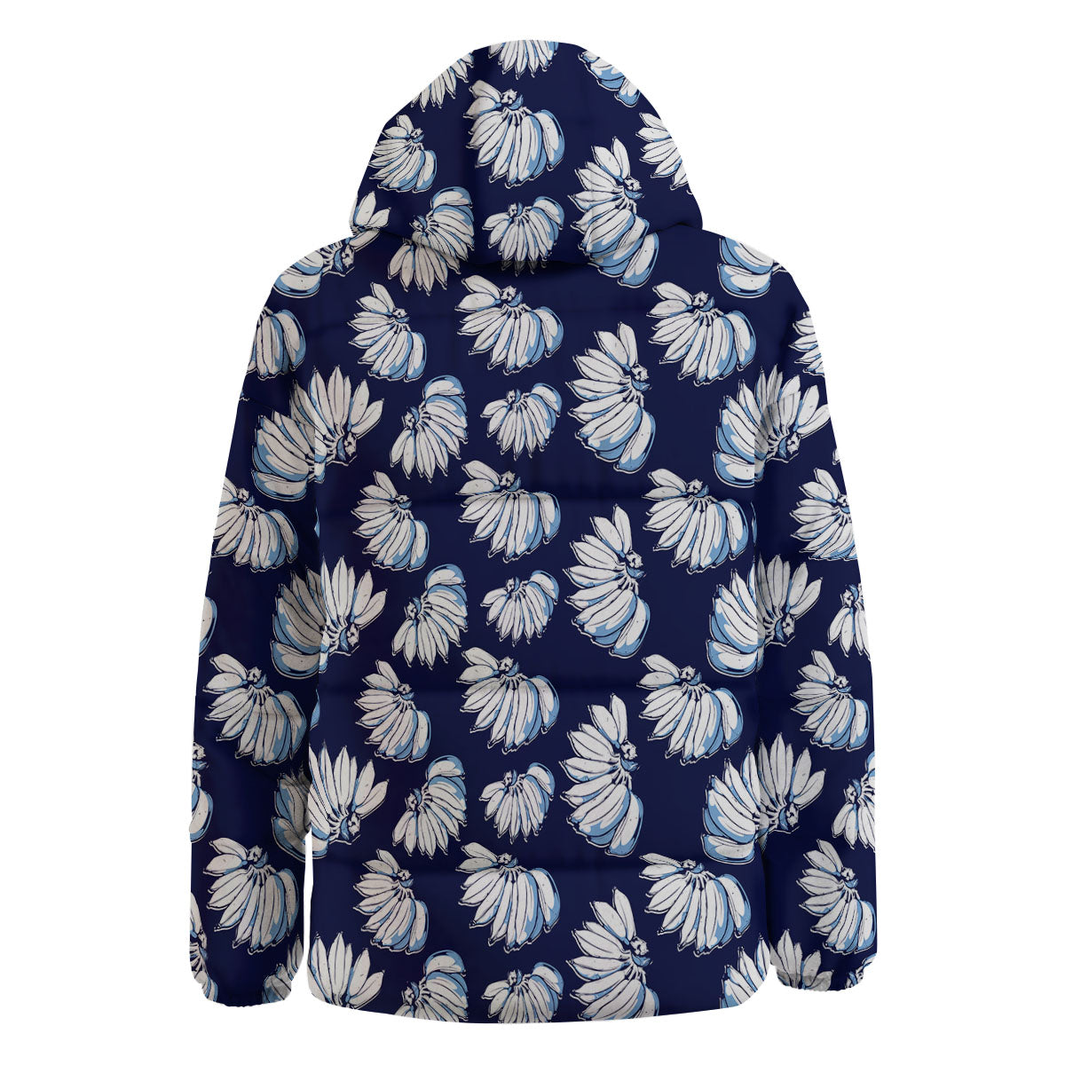 Blue Banana Retro Print Pattern Down Jacket-grizzshop