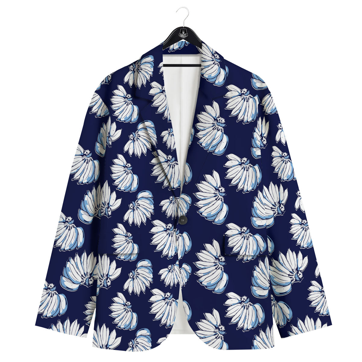 Blue Banana Retro Print Pattern Men's Sport Coat-grizzshop