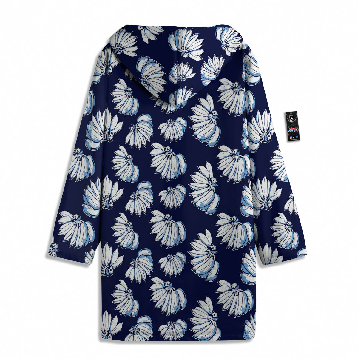 Blue Banana Retro Print Pattern Men's Windbreaker Jacket-grizzshop