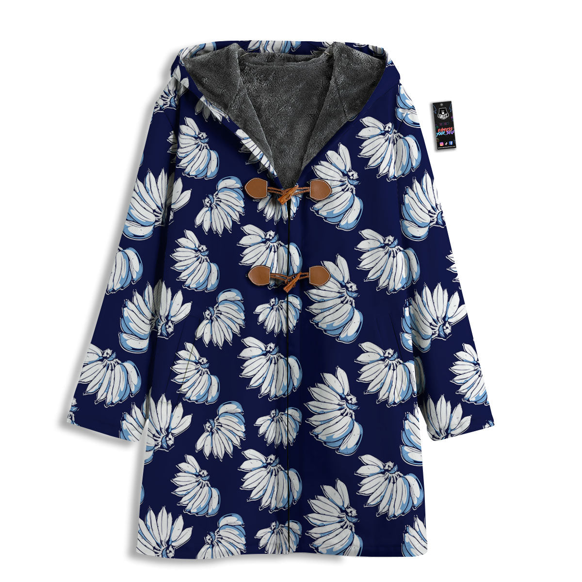 Blue Banana Retro Print Pattern Men's Windbreaker Jacket-grizzshop