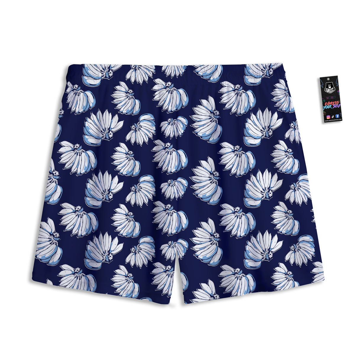 Blue Banana Retro Print Pattern Mesh Shorts