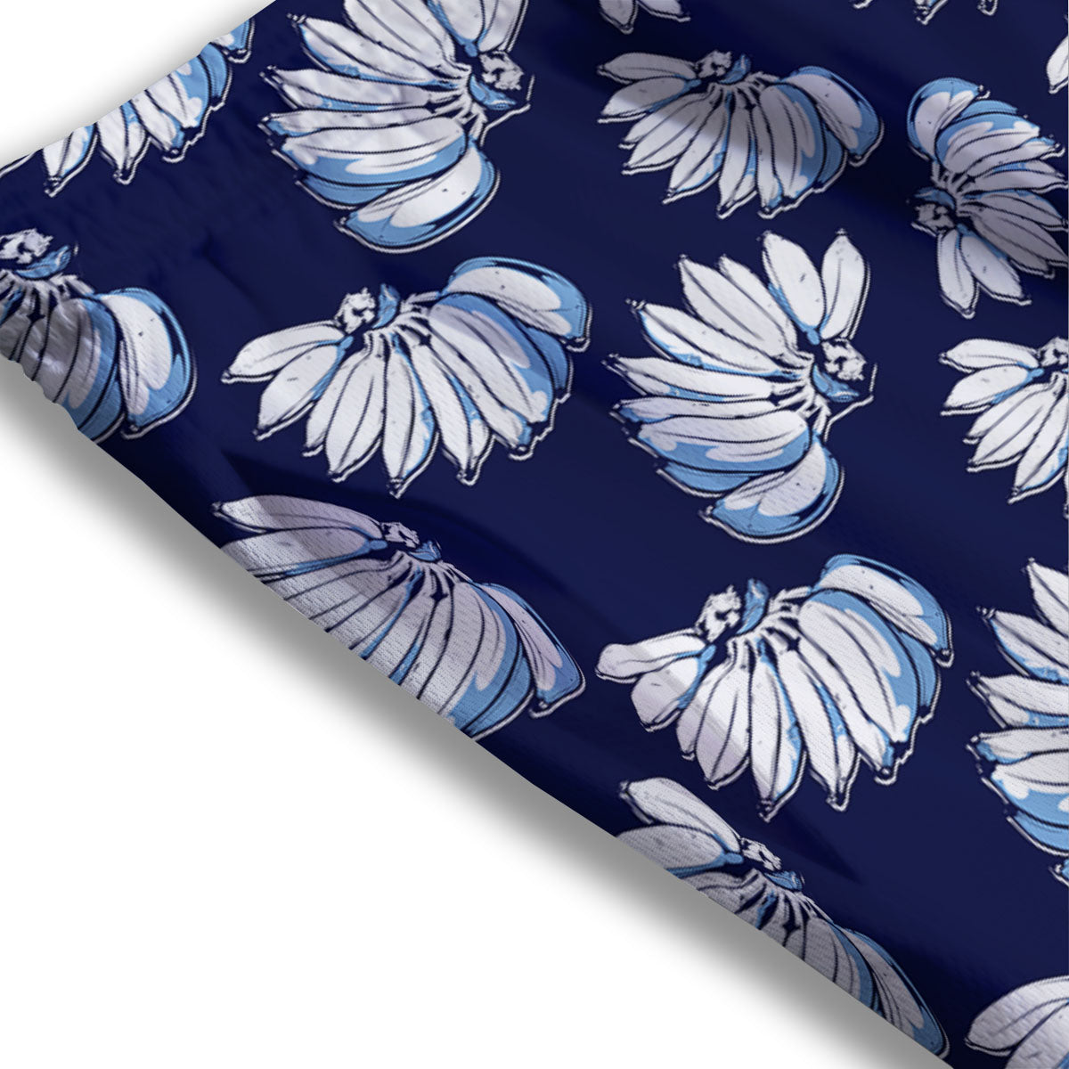 Blue Banana Retro Print Pattern Mesh Shorts