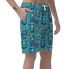 Blue Bigfoot Pattern Print Men's Shorts-grizzshop