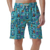 Blue Bigfoot Pattern Print Men's Shorts-grizzshop