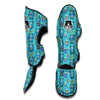 Blue Bigfoot Pattern Print Muay Thai Shin Guards-grizzshop