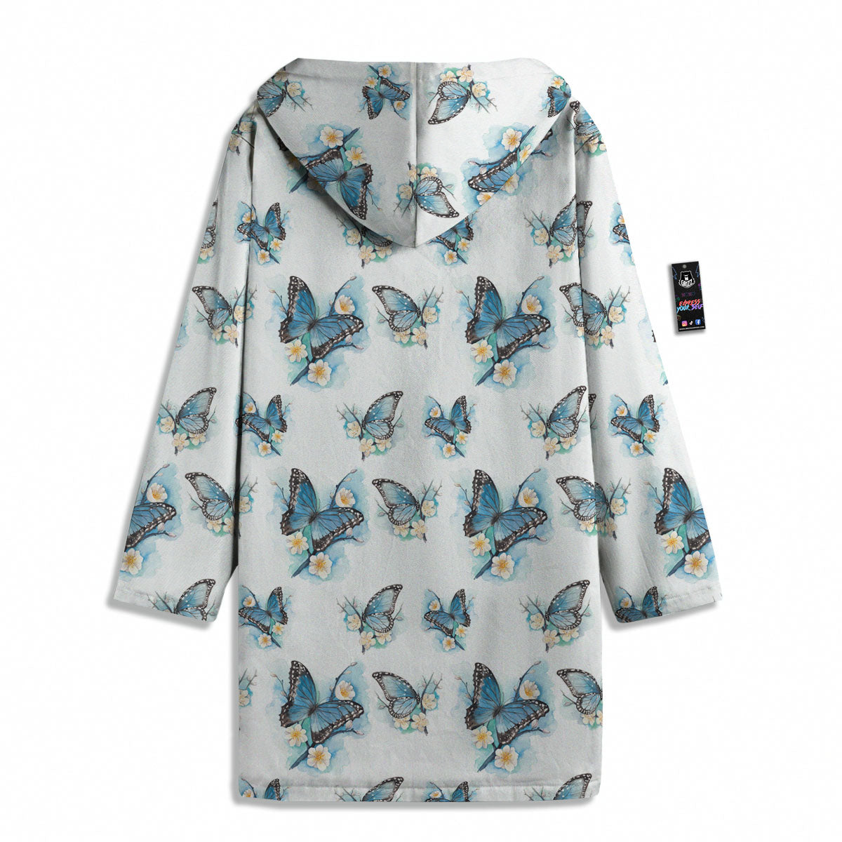 Blue Butterfly Blossom Print Pattern Men's Windbreaker Jacket-grizzshop