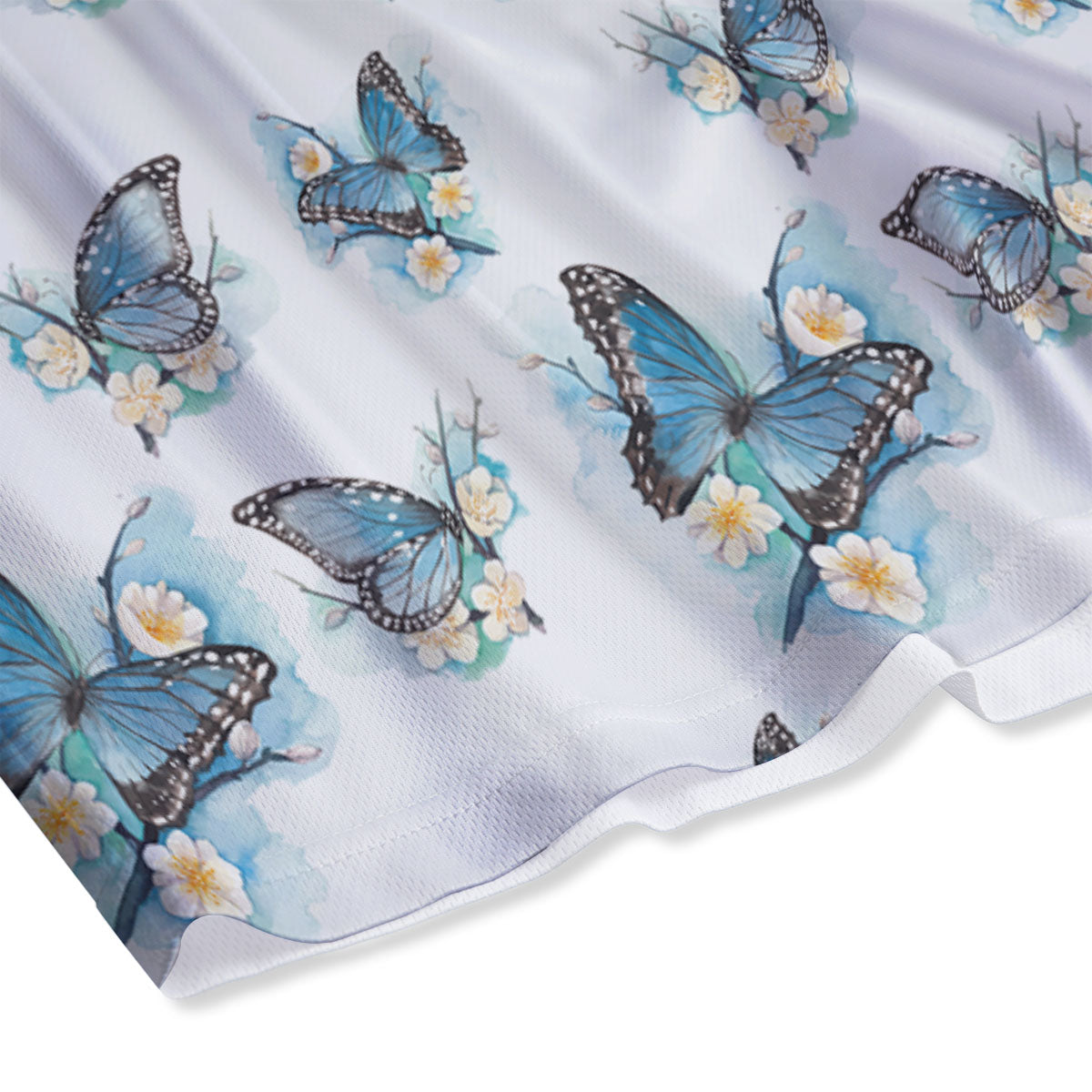 Blue Dark Kaleidoscope Print Mesh Shorts