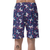 Blue Butterfly Floral Print Men's Shorts-grizzshop