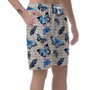 Blue Butterfly Watercolor Print Men's Shorts-grizzshop