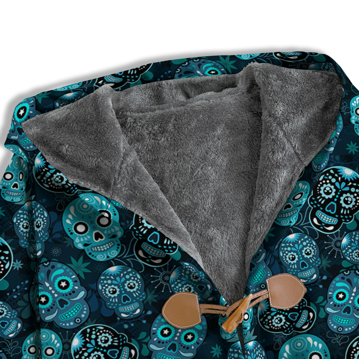 Blue Calavera Skull Print Pattern Men's Windbreaker Jacket-grizzshop