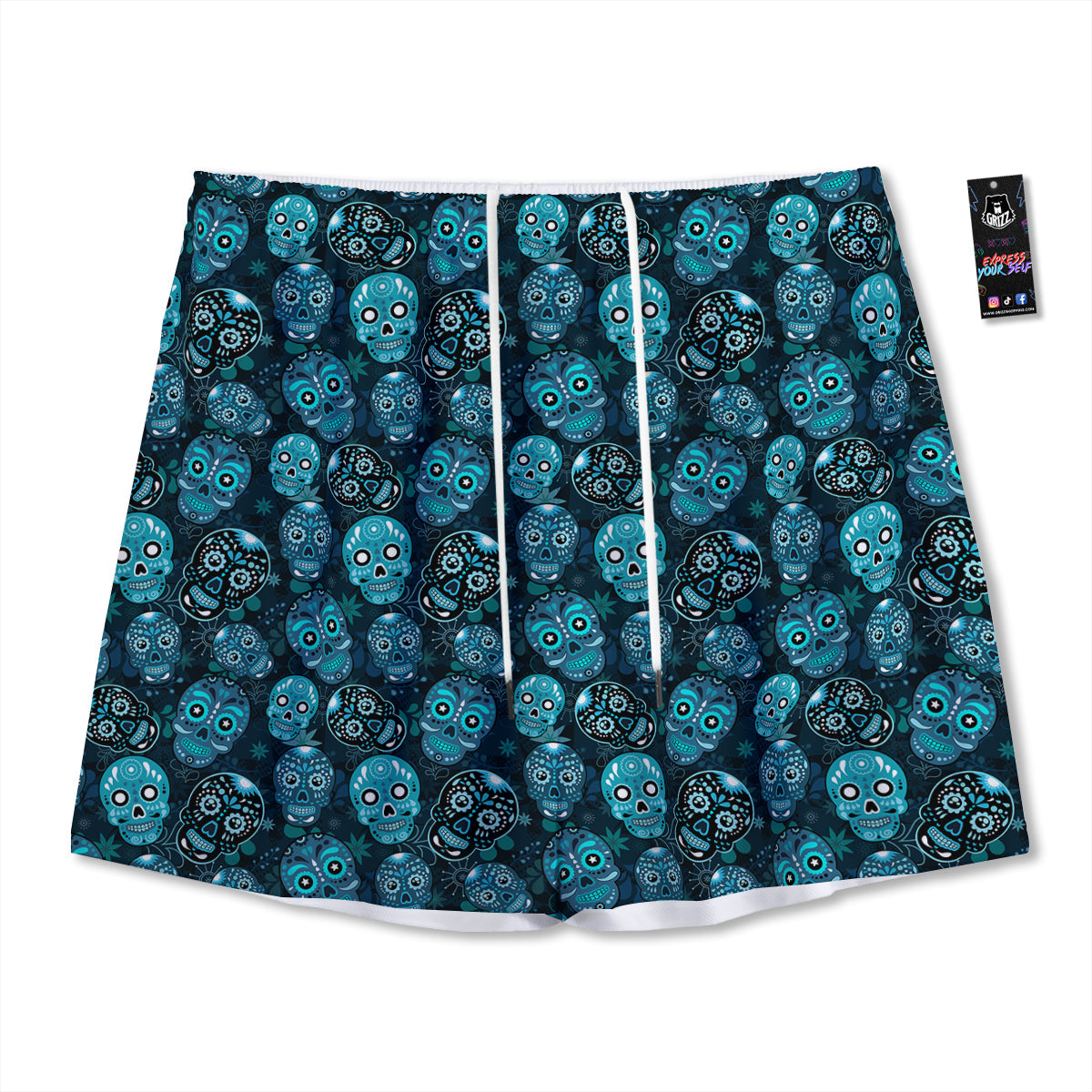 Cute Green Alien Print Pattern Mesh Shorts
