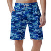 Blue Camo Print Men's Shorts-grizzshop