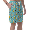 Blue Cat Print Men's Shorts-grizzshop