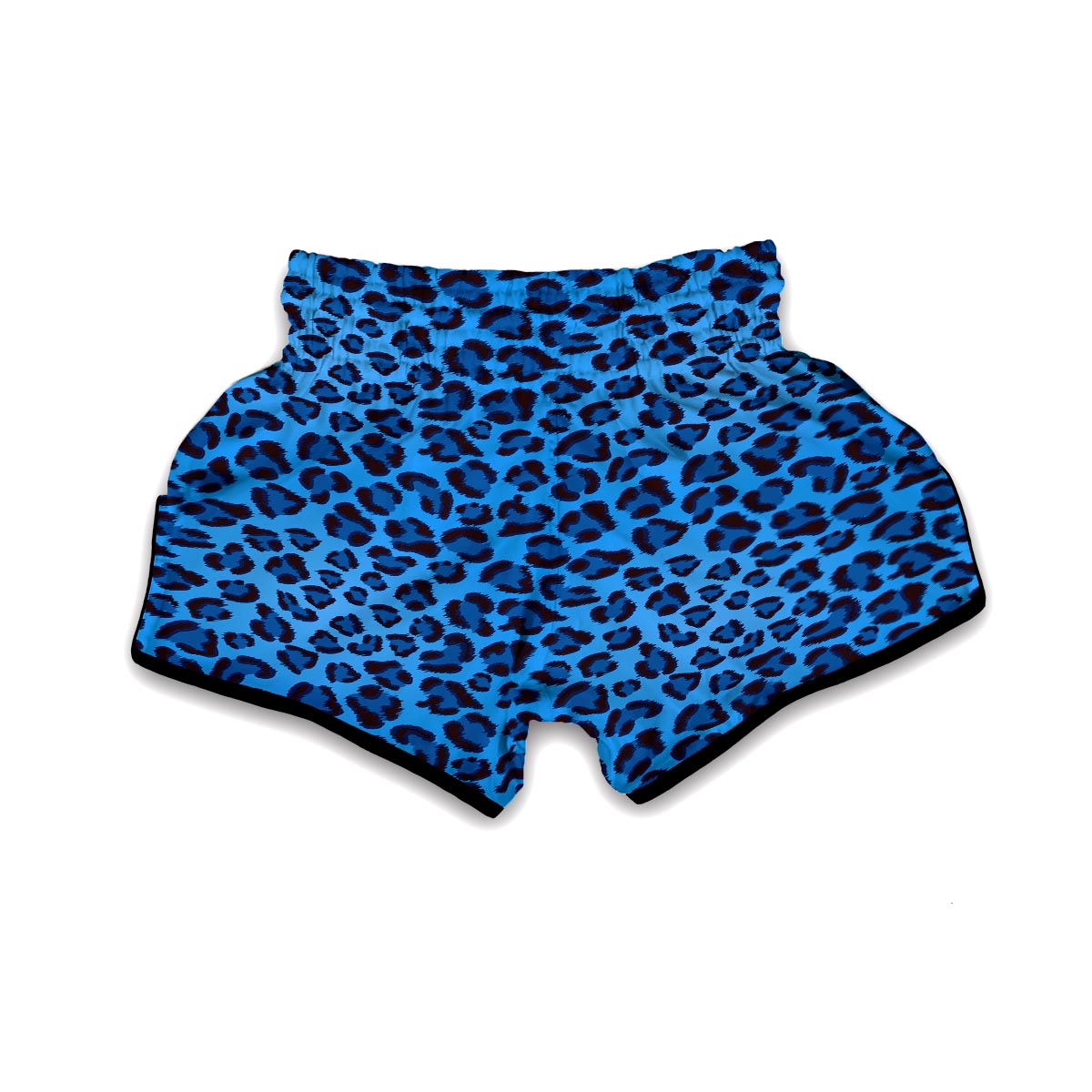 Blue Cheetah Leopard Pattern Print Muay Thai Boxing Shorts-grizzshop