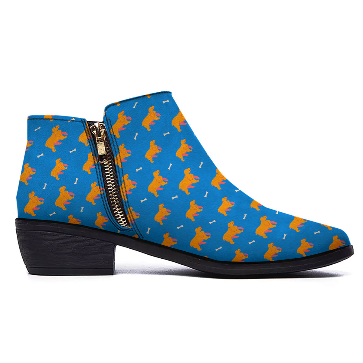 Blue Cocker spaniel Print Pattern Ankle Boots-grizzshop