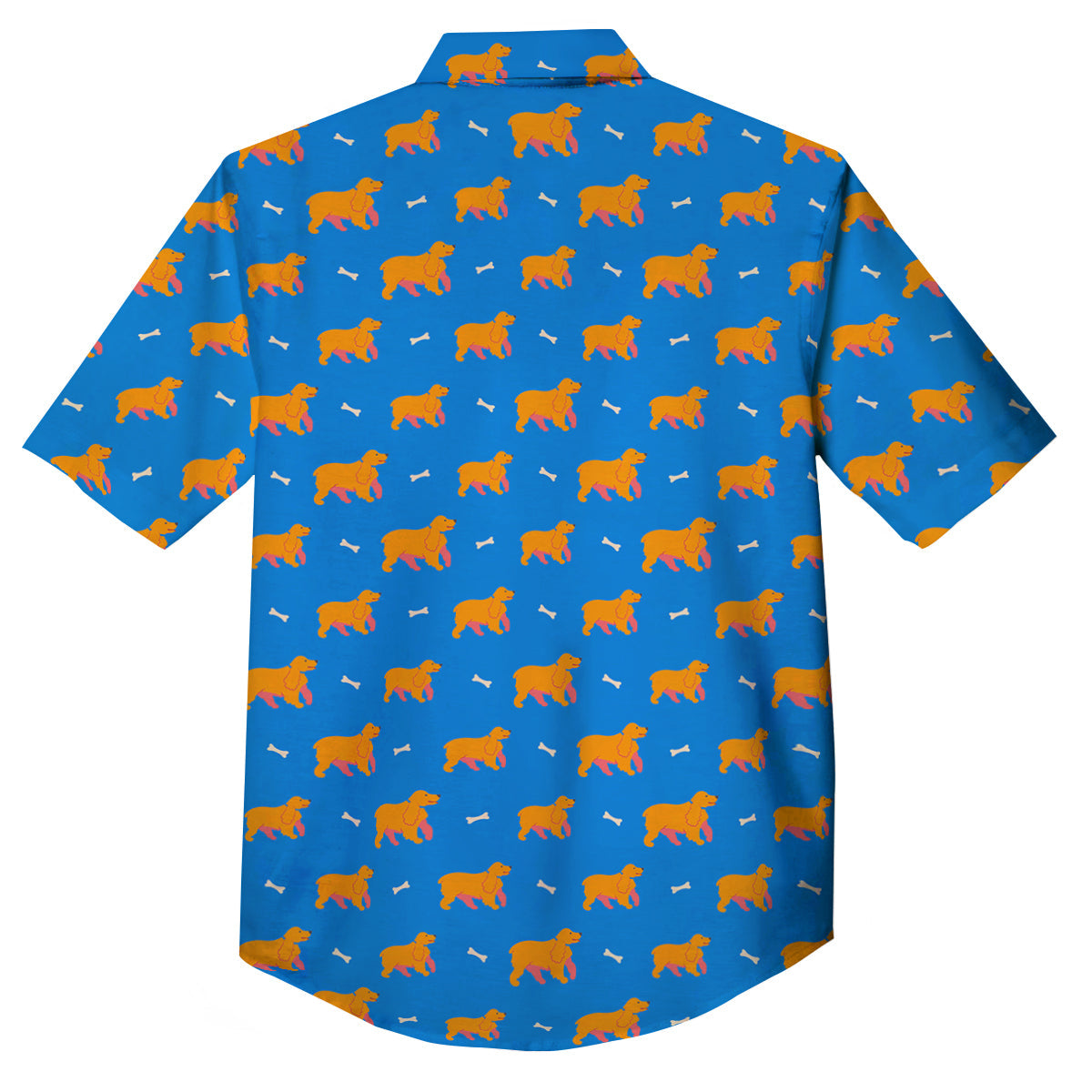 Blue Cocker spaniel Print Pattern Button Up Shirt-grizzshop