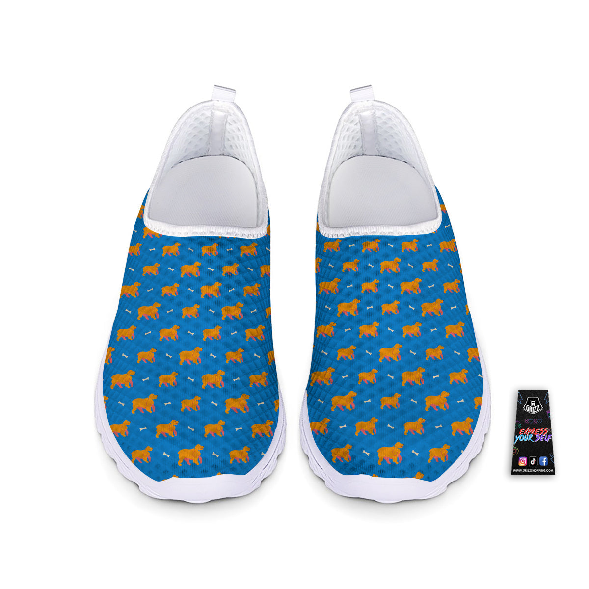 Blue Cocker spaniel Print Pattern Nurse Shoes-grizzshop