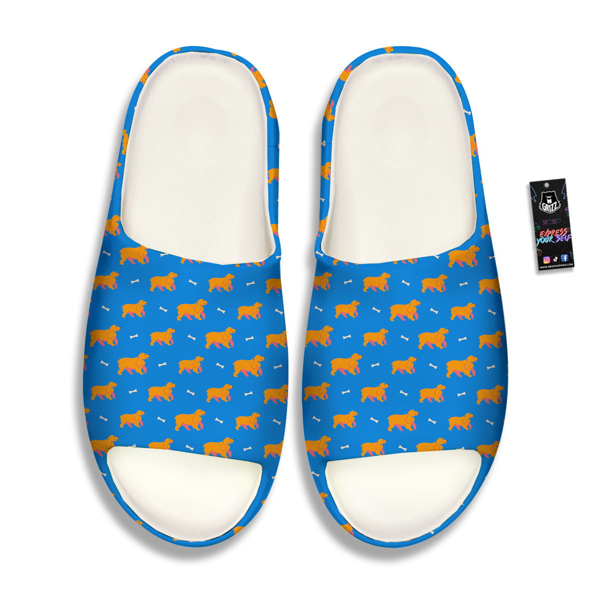 Blue Cocker spaniel Print Pattern Sandals-grizzshop