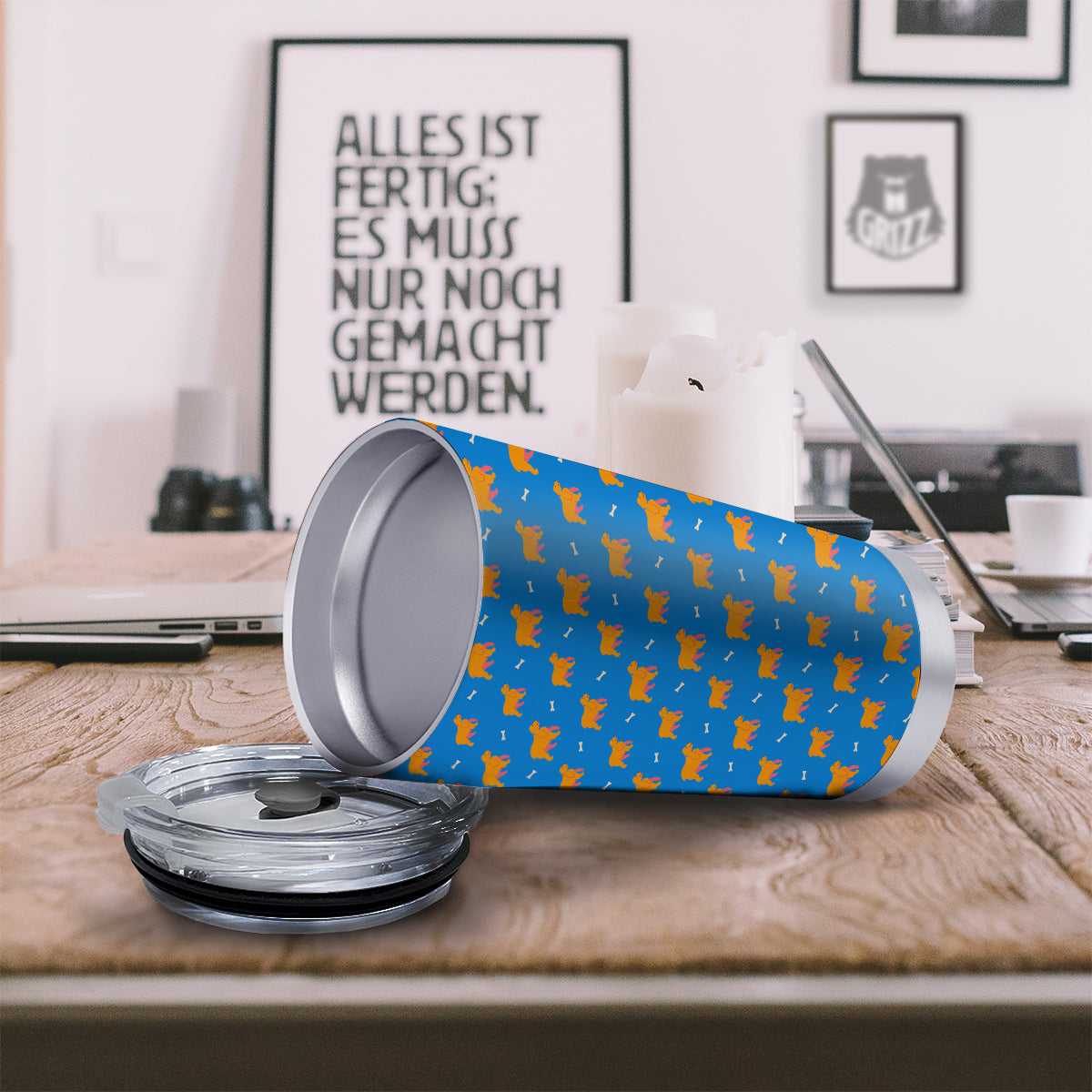 Blue Cocker spaniel Print Pattern Tumbler-grizzshop