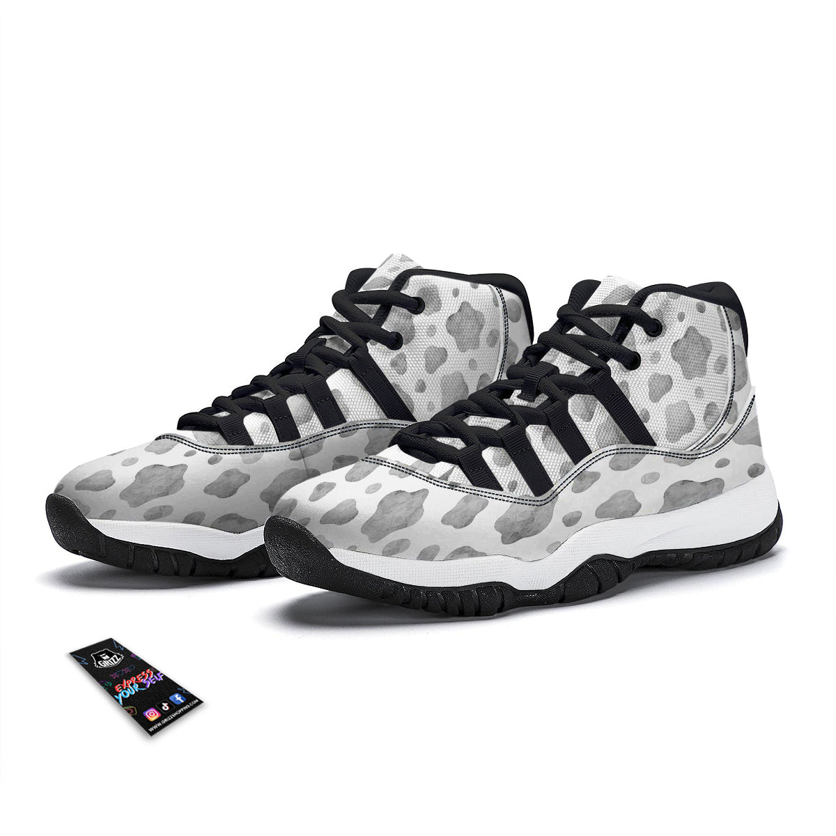Blue Coconut Print Pattern Black Bball Shoes-grizzshop
