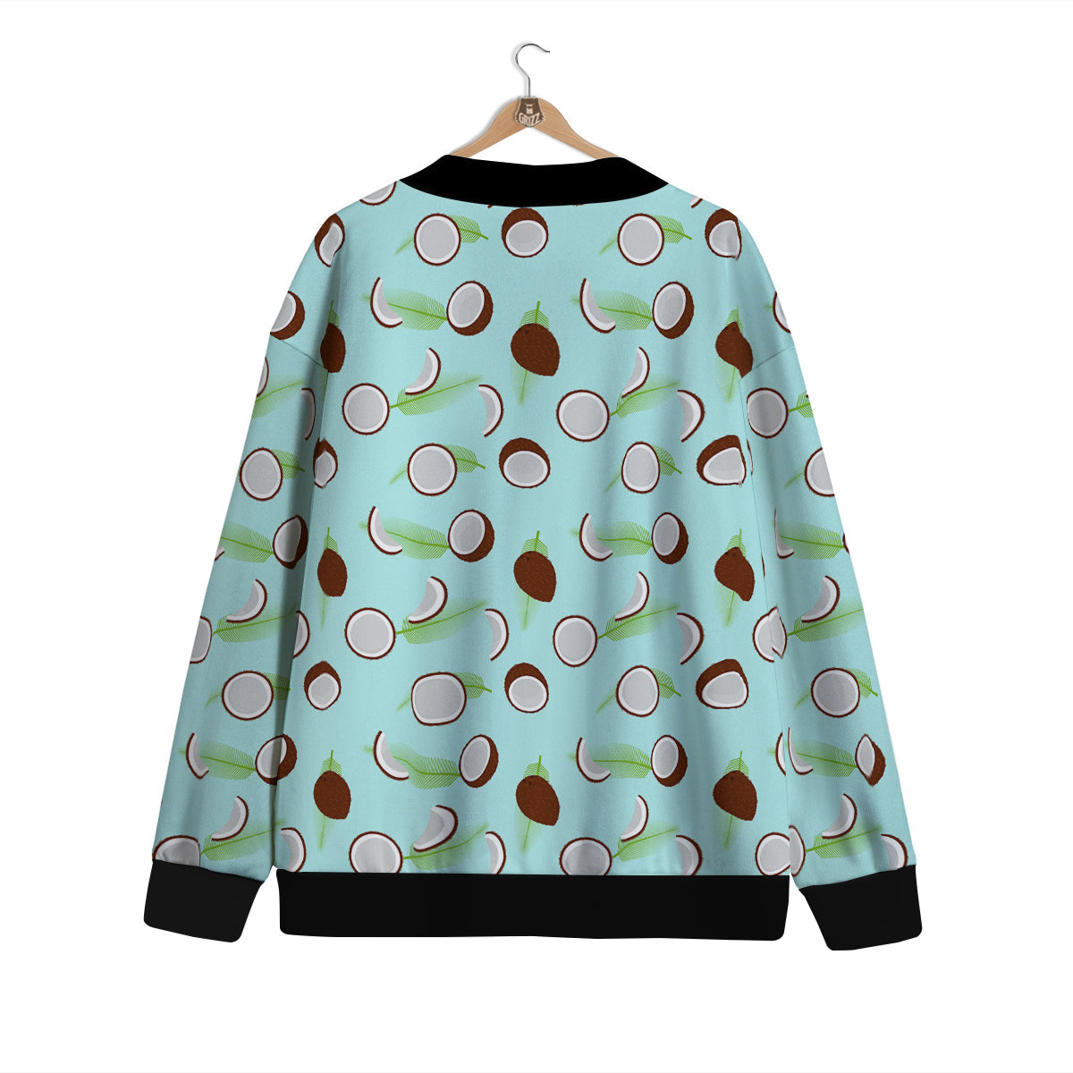 Blue Coconut Print Pattern Cardigan-grizzshop