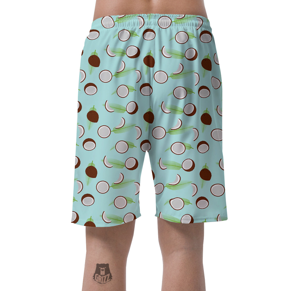 Blue Coconut Print Pattern Men's Shorts-grizzshop