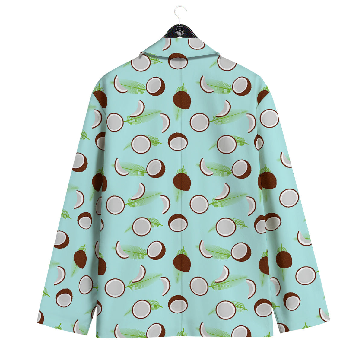 Blue Coconut Print Pattern Men's Sport Coat-grizzshop