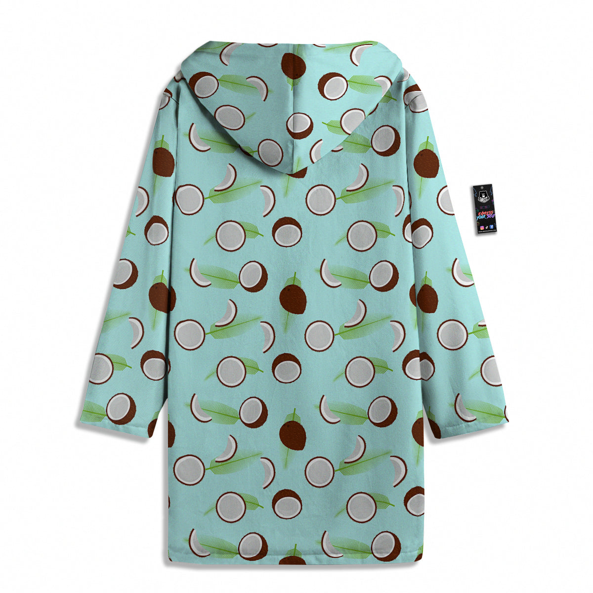 Blue Coconut Print Pattern Men's Windbreaker Jacket-grizzshop