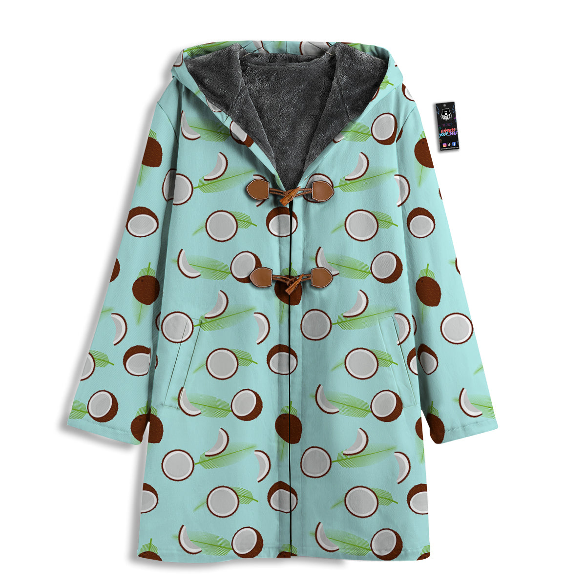 Blue Coconut Print Pattern Men's Windbreaker Jacket-grizzshop