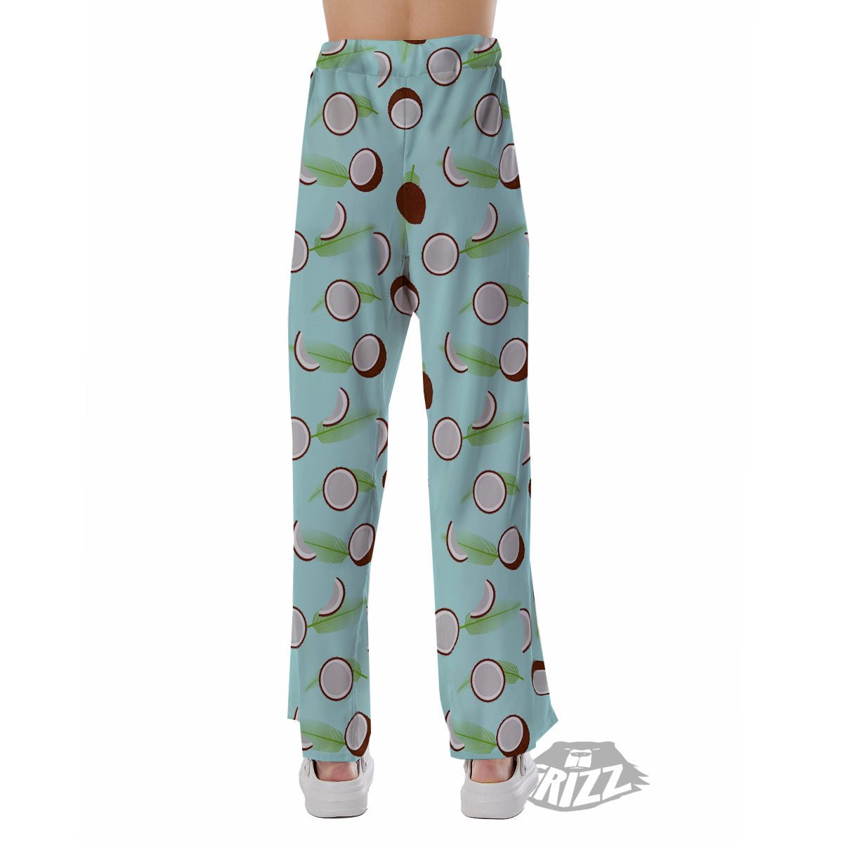 Blue Coconut Print Pattern Pajama Pants-grizzshop
