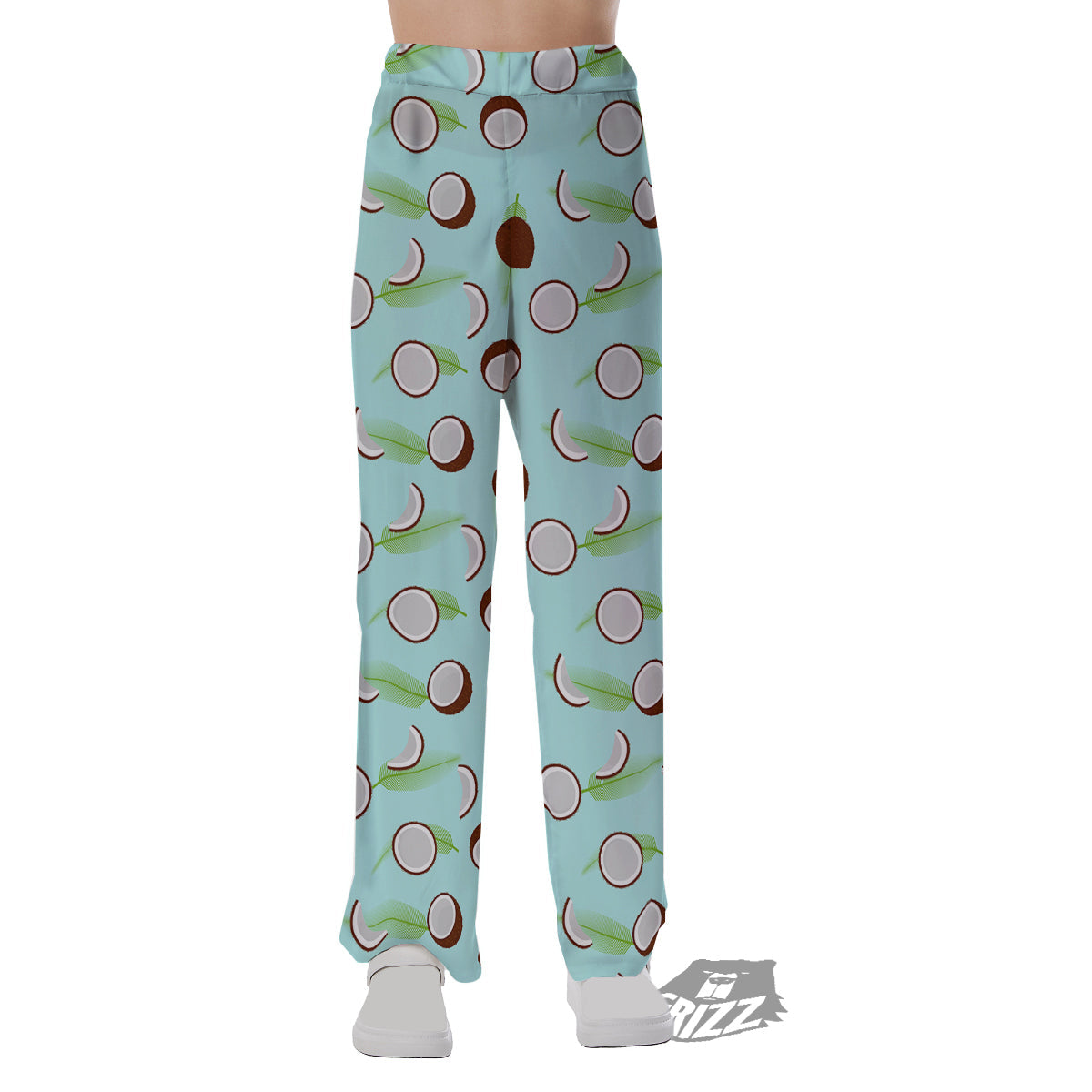 Blue Coconut Print Pattern Pajama Pants-grizzshop
