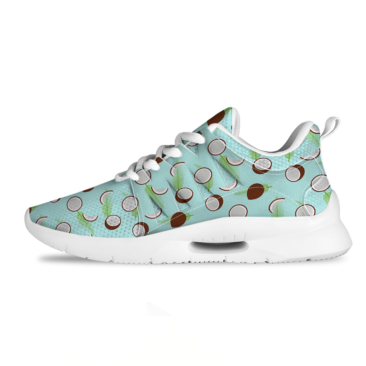 Blue Coconut Print Pattern Tennis Shoes-grizzshop