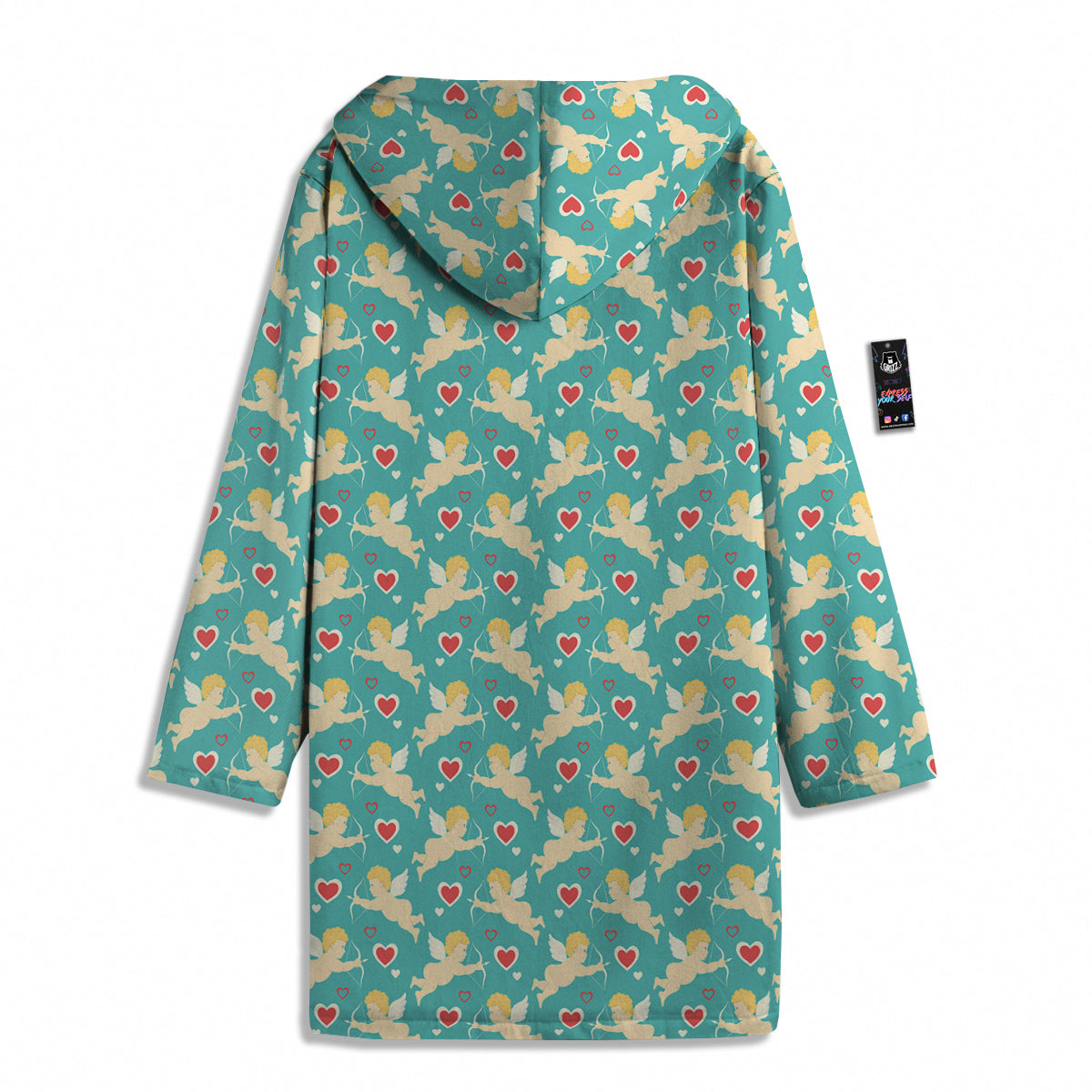 Blue Cupid And Heart Print Pattern Men's Windbreaker Jacket-grizzshop