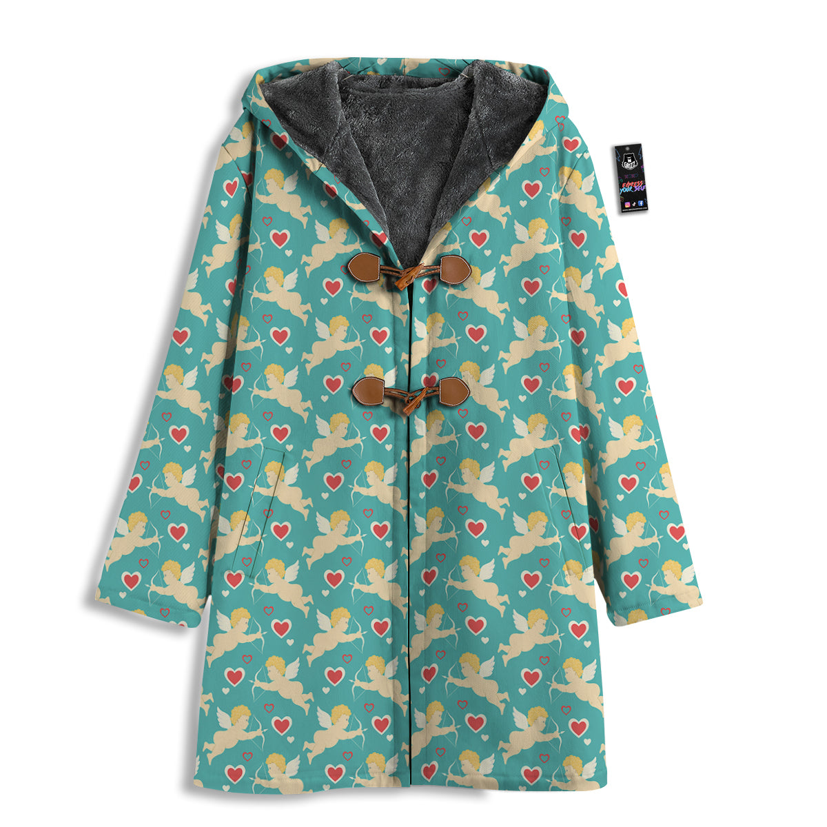 Blue Cupid And Heart Print Pattern Men's Windbreaker Jacket-grizzshop