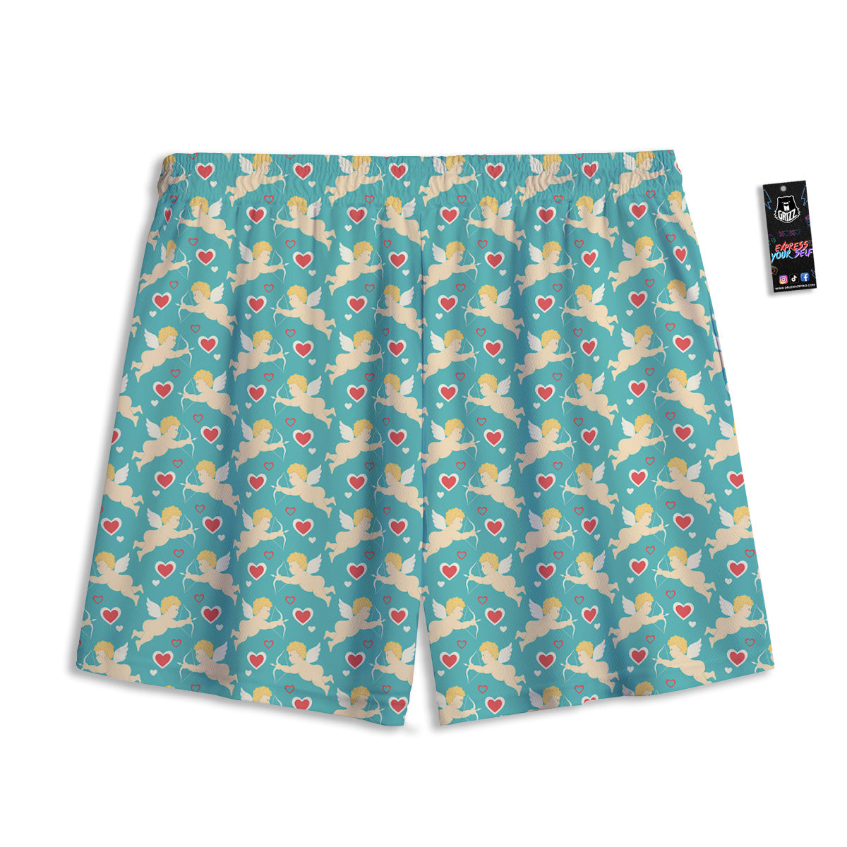 Cute White Grey Owl Print Pattern Mesh Shorts
