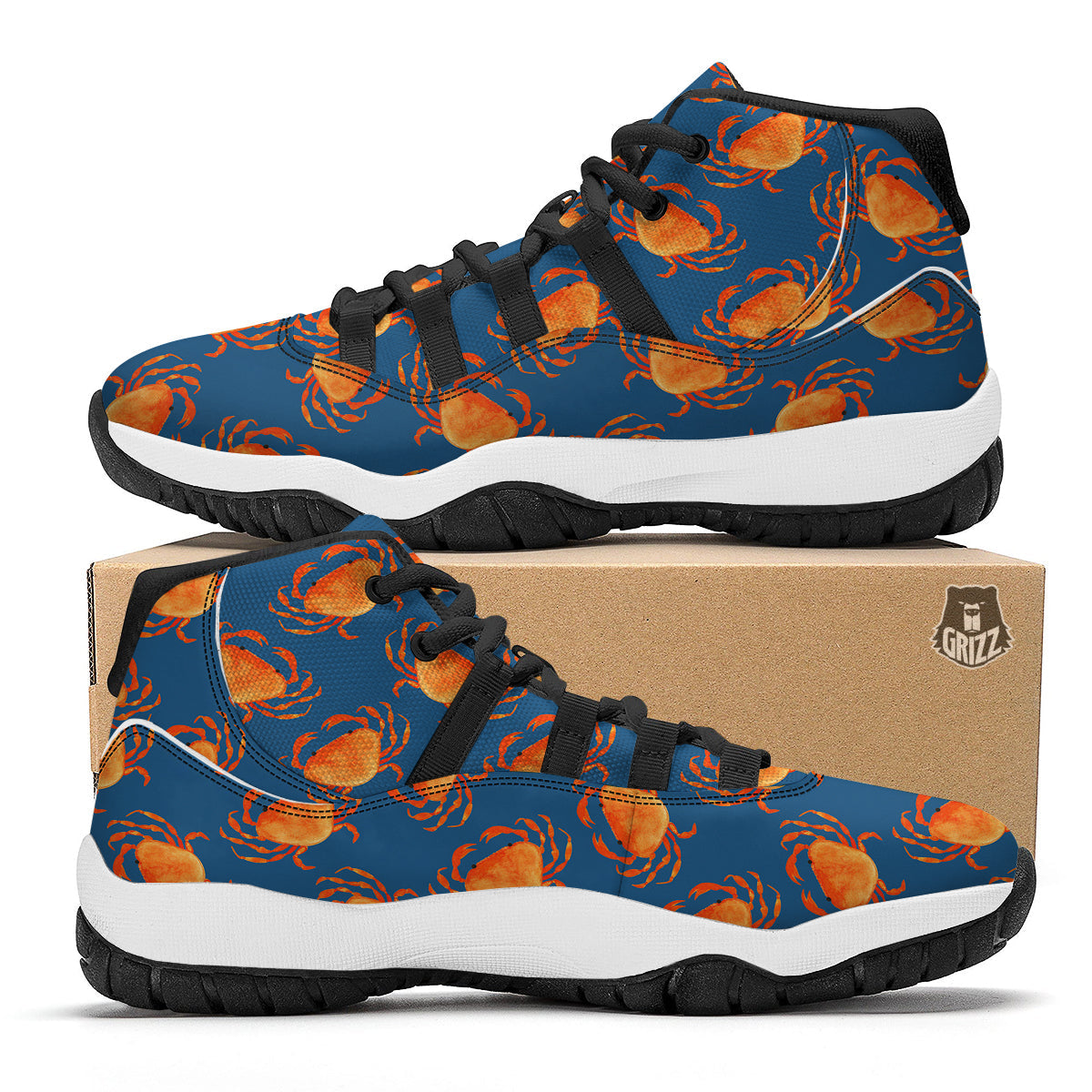 Blue Cute Penguin Print Pattern Black Bball Shoes-grizzshop