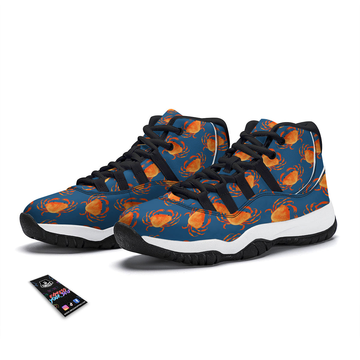 Blue Cute Penguin Print Pattern Black Bball Shoes-grizzshop