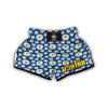 Blue Daisy Print Muay Thai Boxing Shorts-grizzshop