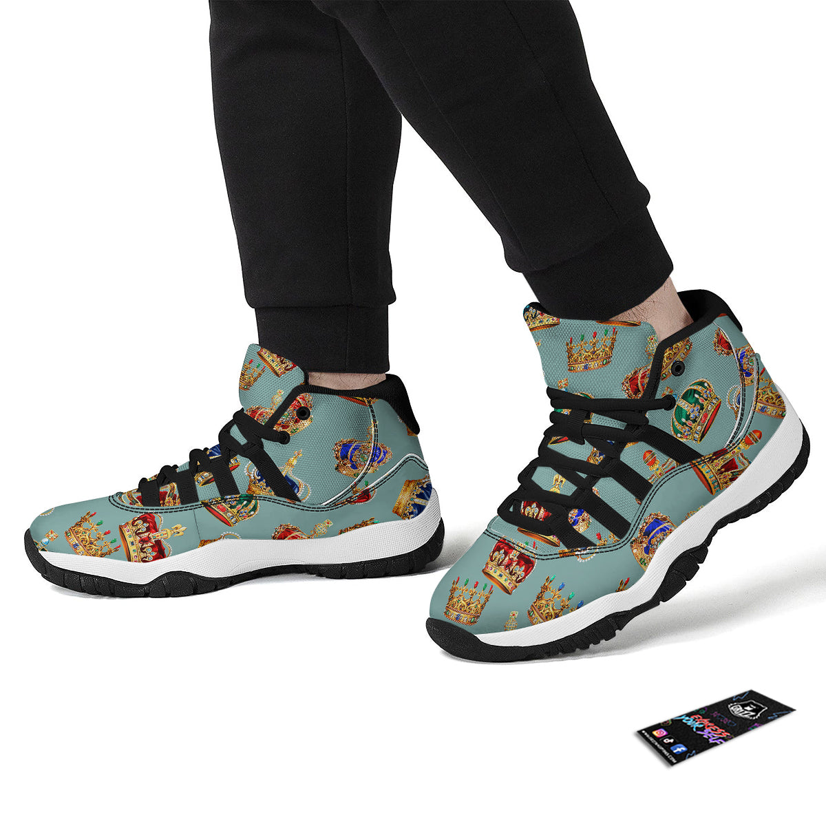 Blue Dancer Print Pattern Black Bball Shoes-grizzshop