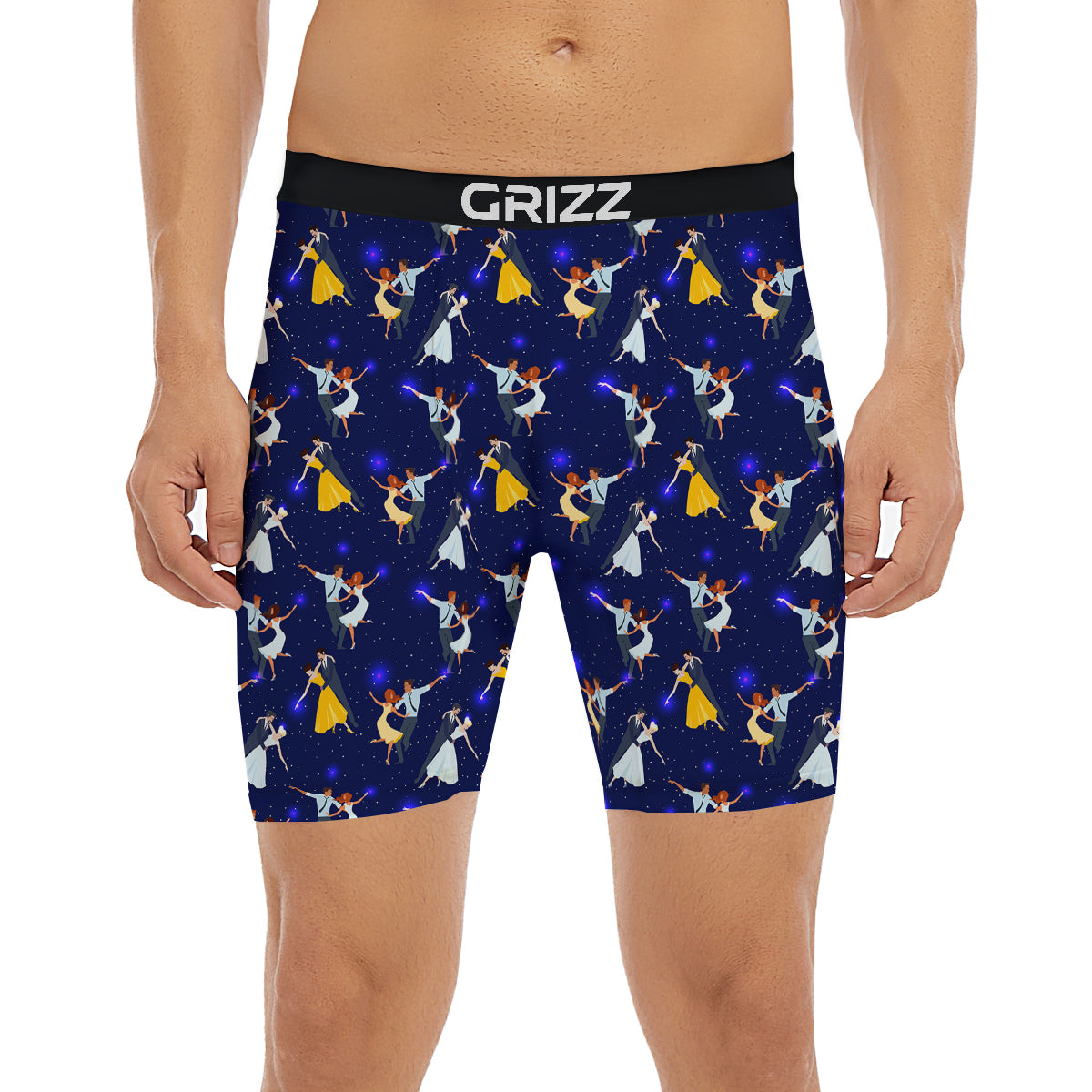 Blue Dancer Print Pattern Boxer Briefs-grizzshop