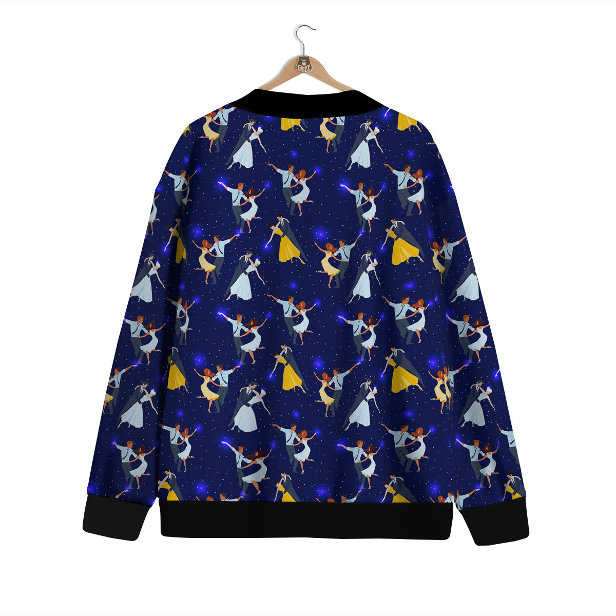 Blue Dancer Print Pattern Cardigan-grizzshop