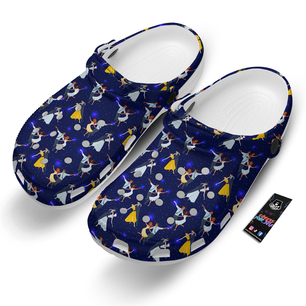 Blue Dancer Print Pattern Clog-grizzshop