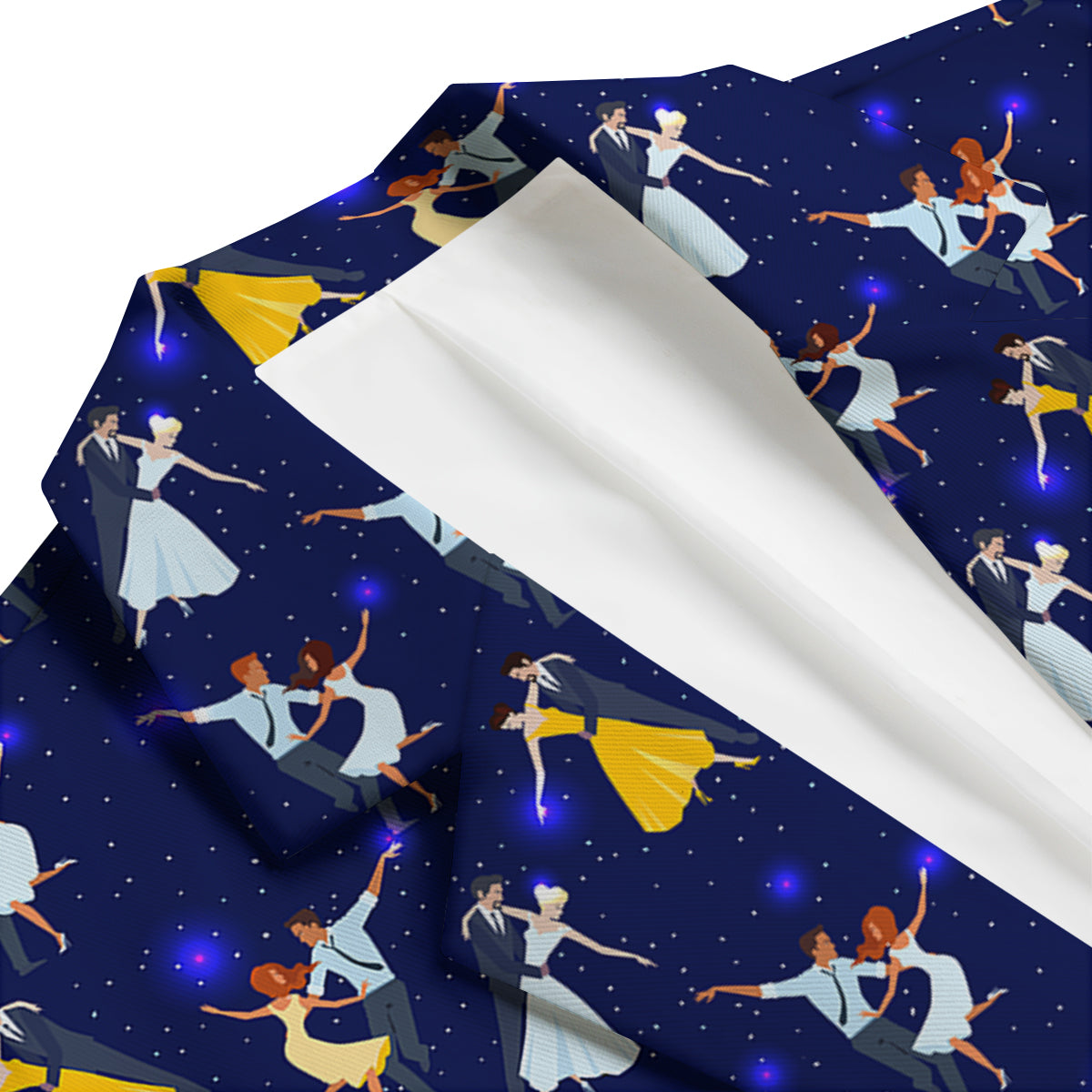 Blue Dancer Print Pattern Men's Blazer-grizzshop