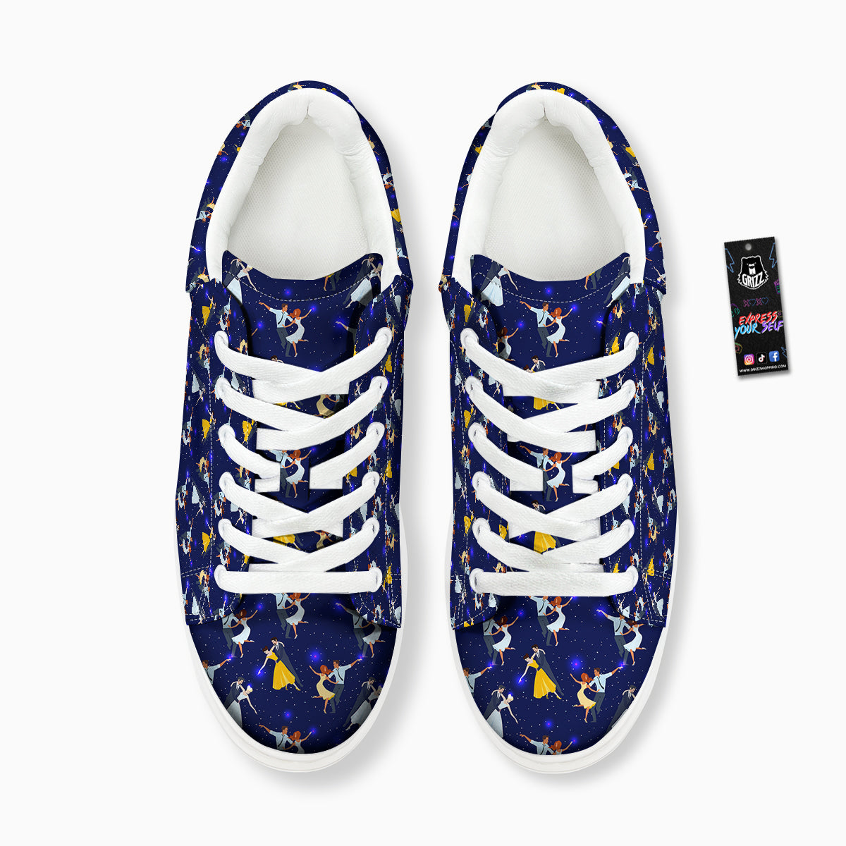 Blue Dancer Print Pattern Platform Shoes-grizzshop