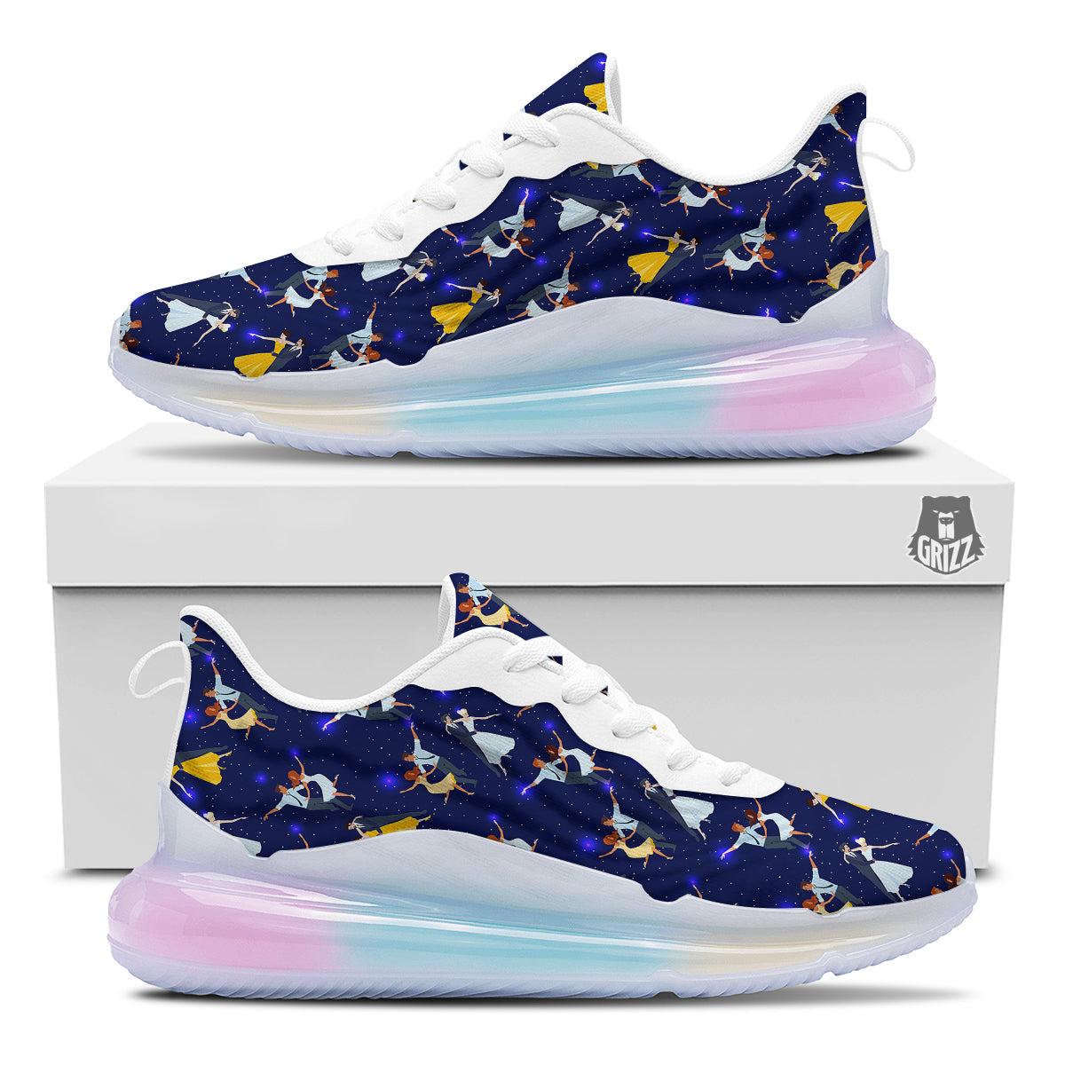 Blue Dancer Print Pattern Running Sneakers-grizzshop