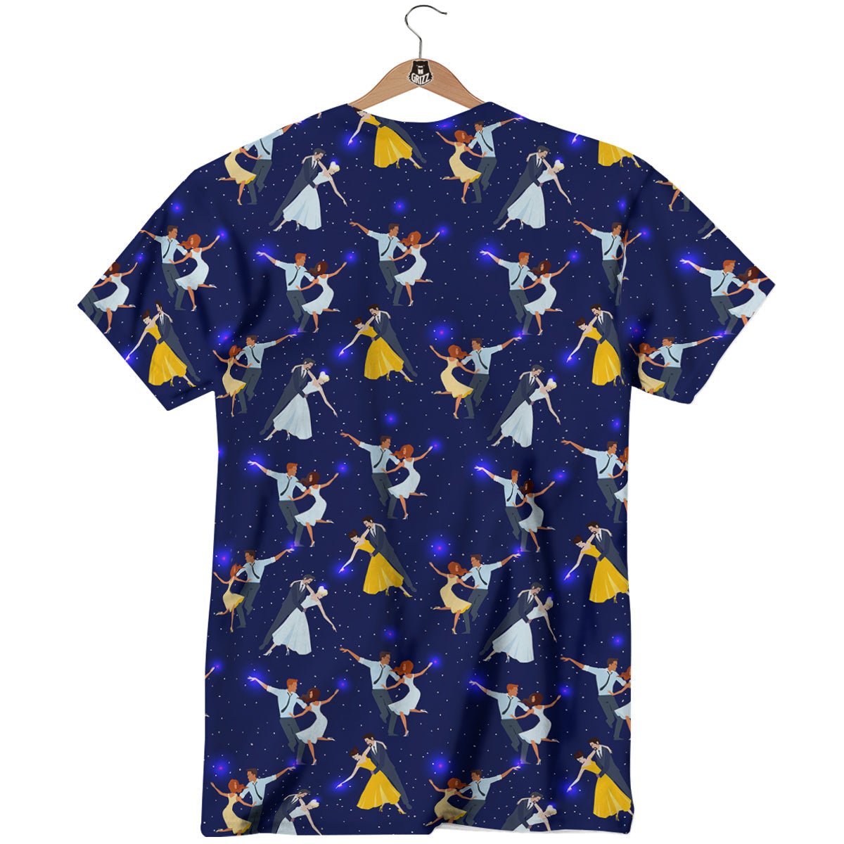 Blue Dancer Print Pattern T-Shirt-grizzshop