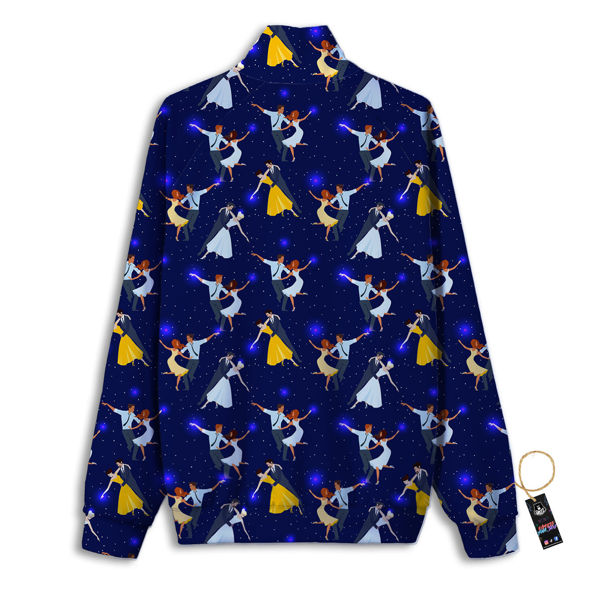 Blue Dancer Print Pattern Track Jacket-grizzshop