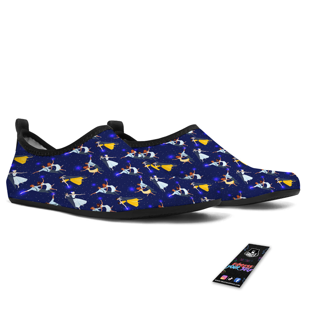 Blue Dancer Print Pattern Water Shoes-grizzshop
